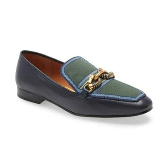 TORY BURCH Jessa Knit Loafer Leather Horsebit Hardware Shoe - Picture 1 of 10